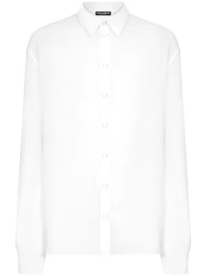 ドルチェ&amp;ガッバーナ白シルクブラウス36ビジューボタン付き★ DOLCE&GABBANA - ドルチェ&ガッバーナ白シルクブラウス36ビジュー