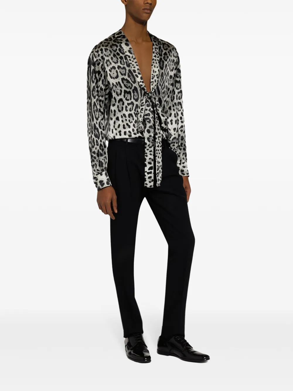 Dolce & Gabbana Overhemd met luipaardprint Grijs