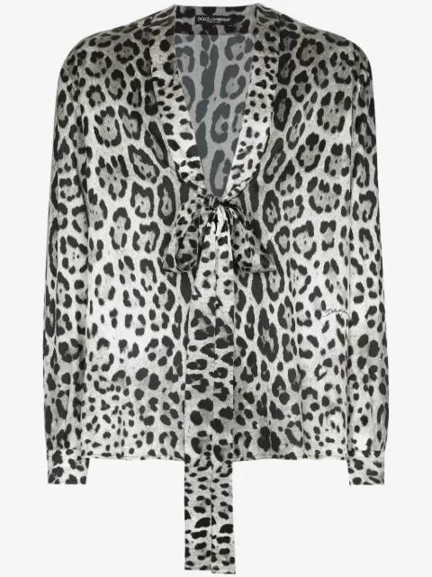 Dolce & Gabbana camisa con estampado de leopardo