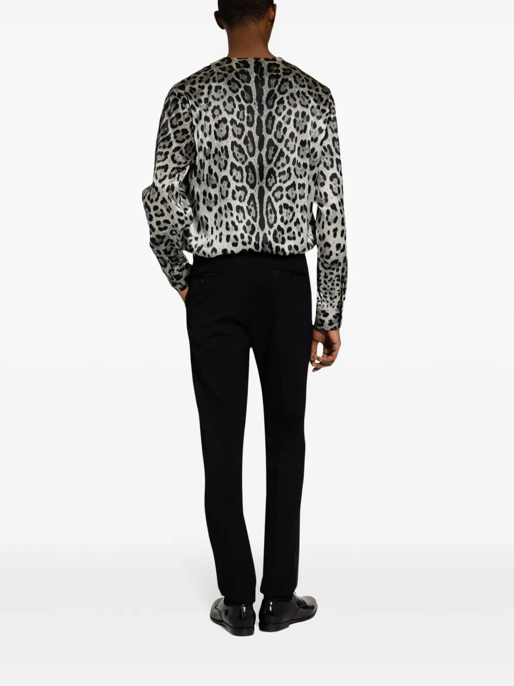 Dolce & Gabbana Overhemd met luipaardprint Grijs