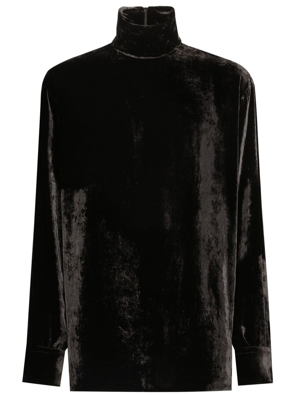 Shop Dolce & Gabbana Velvet Shirt In Schwarz