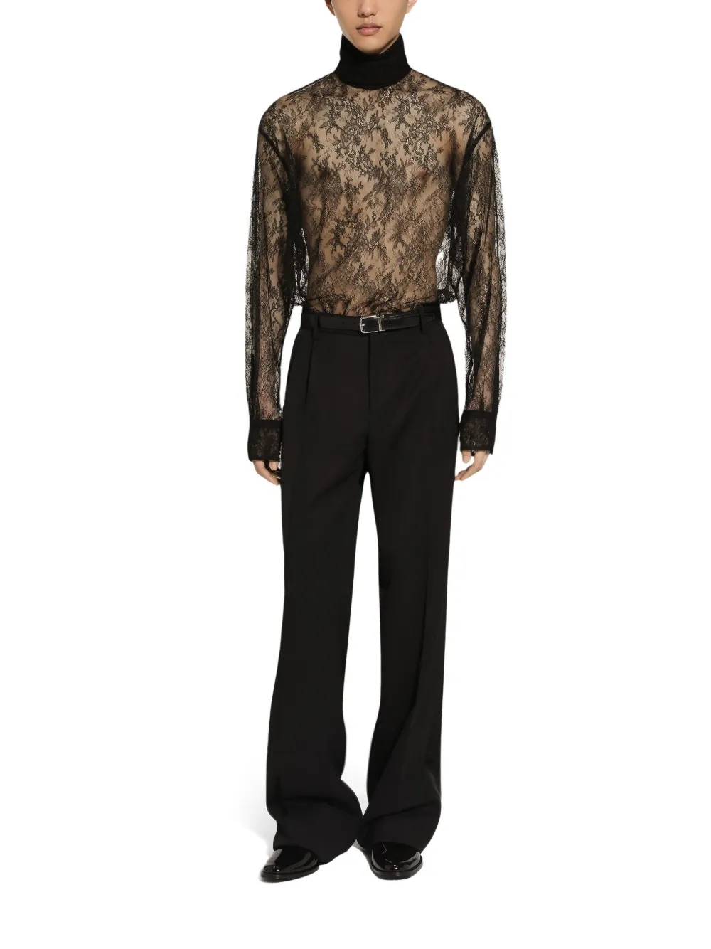 Dolce & Gabbana Kanten overhemd Zwart