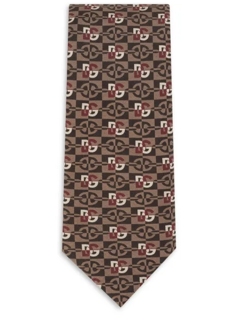 Dolce & Gabbana logo jacquard silk tie 