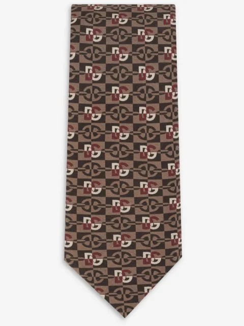 Dolce & Gabbana corbata de seda con logo en jacquard