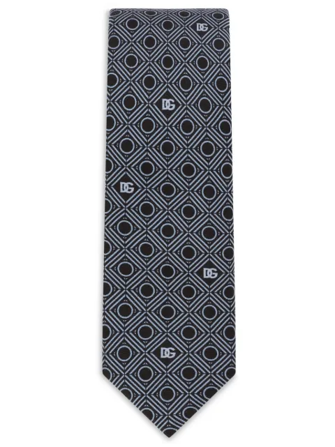 Dolce & Gabbana corbata de seda con estampado geométrico