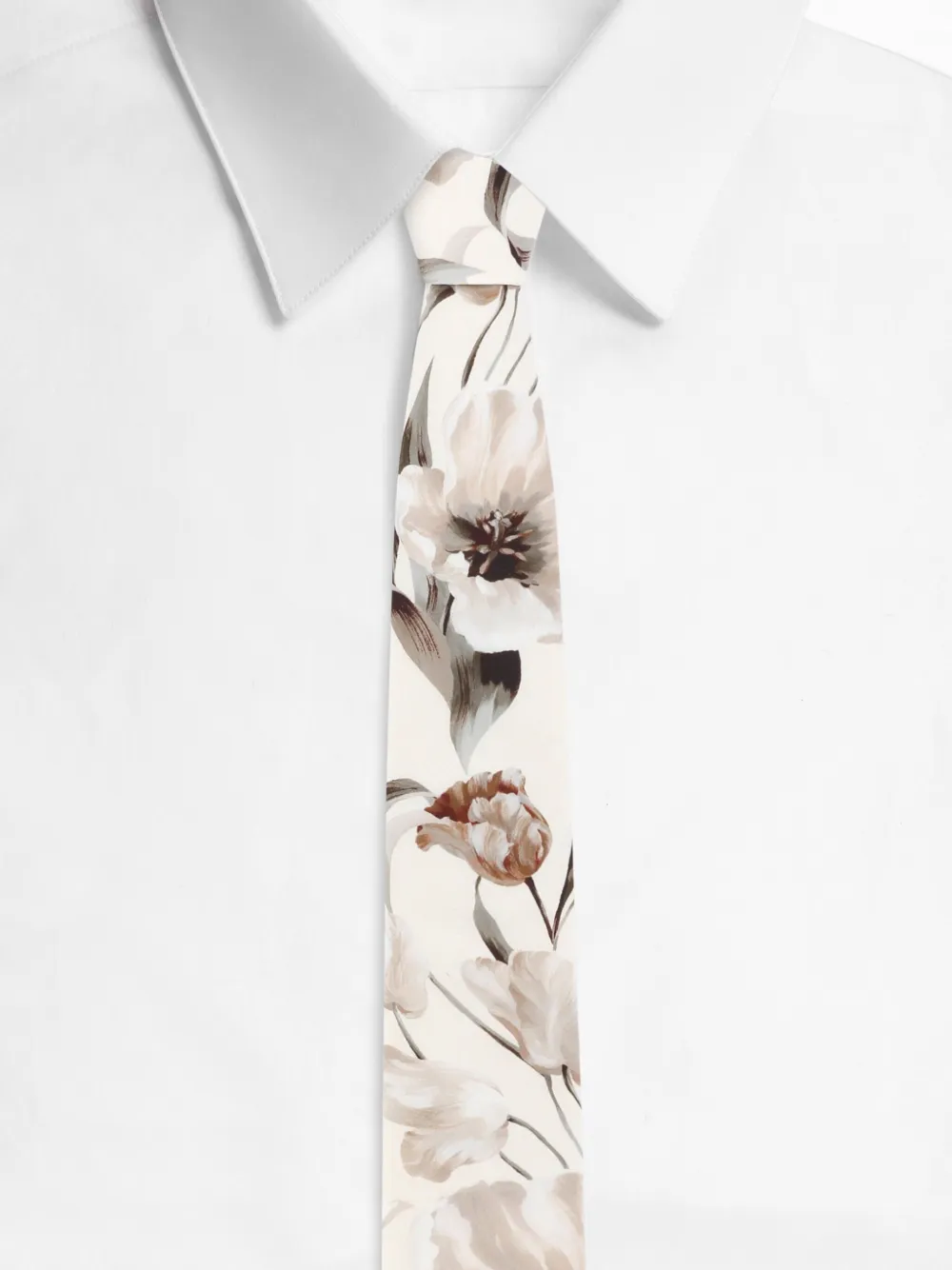 Shop Dolce & Gabbana Floral-print Cotton Tie In White