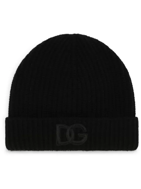 Dolce & Gabbana logo-embroidered ribbed-knit beanie