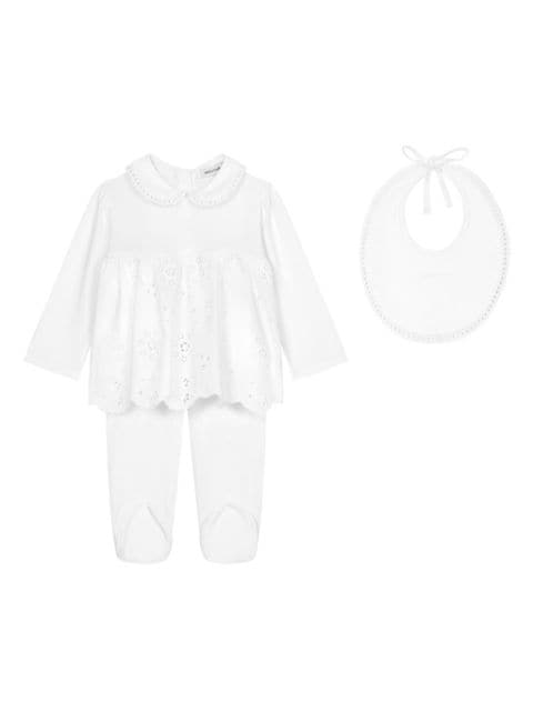 Dolce & Gabbana Kids 3-piece interlock and broderie anglaise gift set