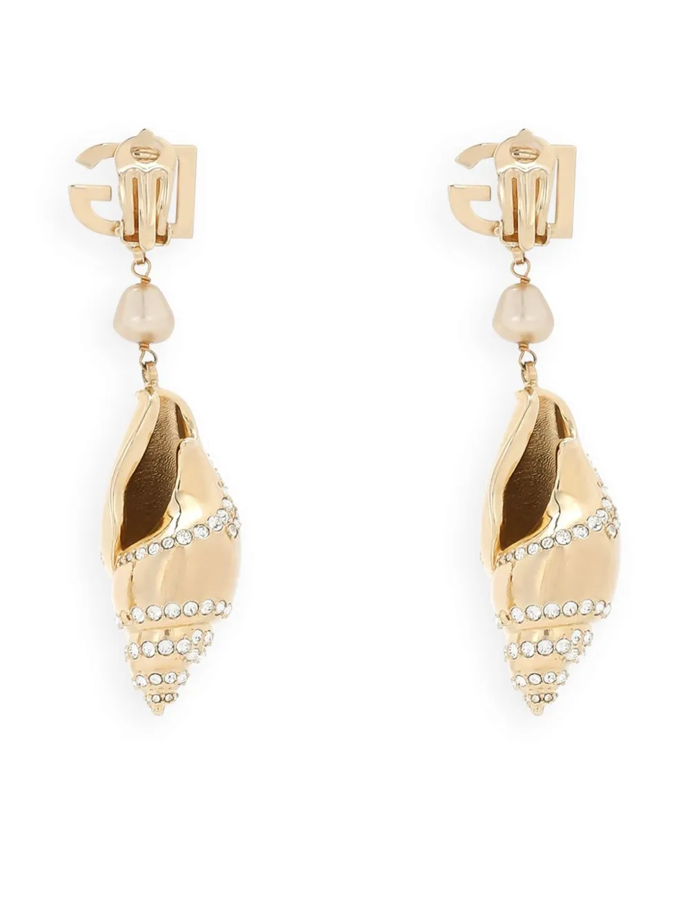 Dolce & Gabbana أقراط كبس بدلاية صدفة DG | Image 2
