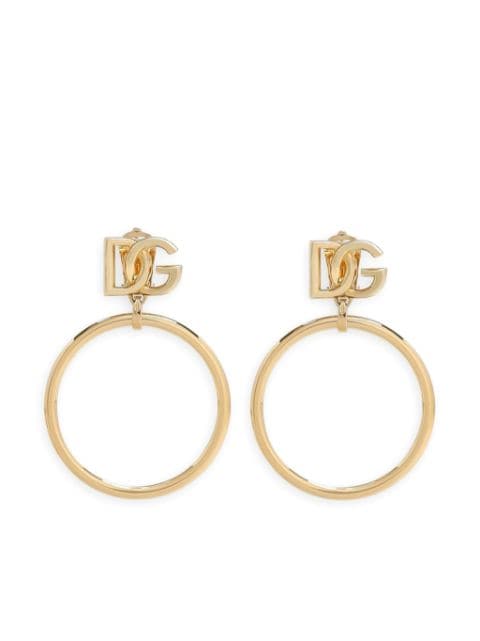 Dolce & Gabbana DG logo-charm hoop earrings