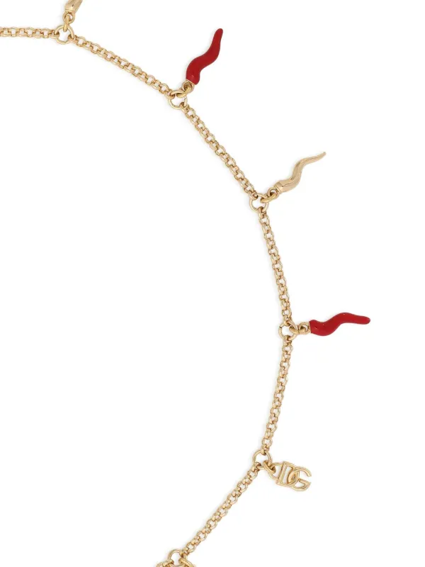 DOLCE&GABBANA ドルガバ ネックレス ホーンモチーフ Dolce & Gabbana DG ホーンチャーム ネックレス | ゴールドトーン