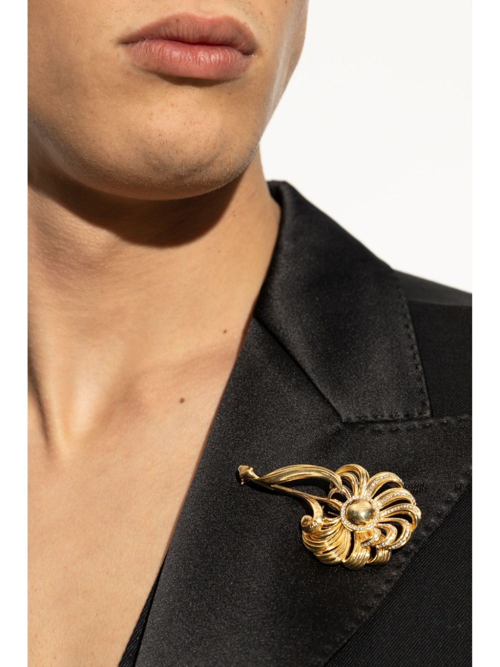 Shop Dolce & Gabbana Brass Brooch In Gold