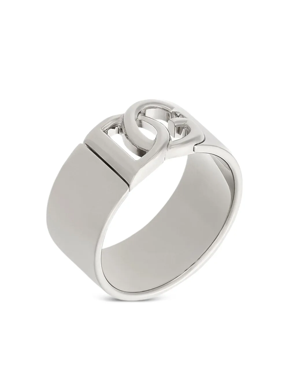 Shop Dolce & Gabbana Dg Cut-out Band Ring In Silver