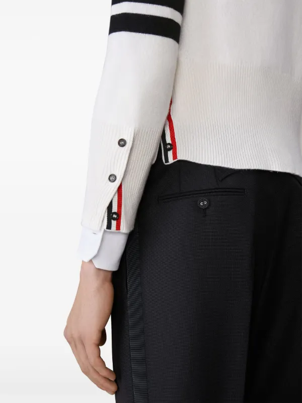 Thom Browne ストライプ カーディガン | ホワイト | FARFETCH JP