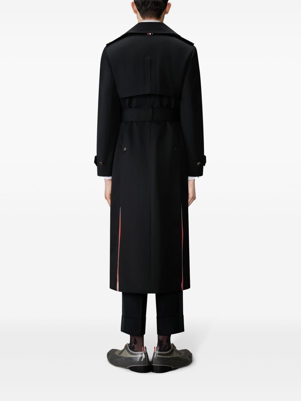 Shop Thom Browne Double-breasted Trench Coat In Black