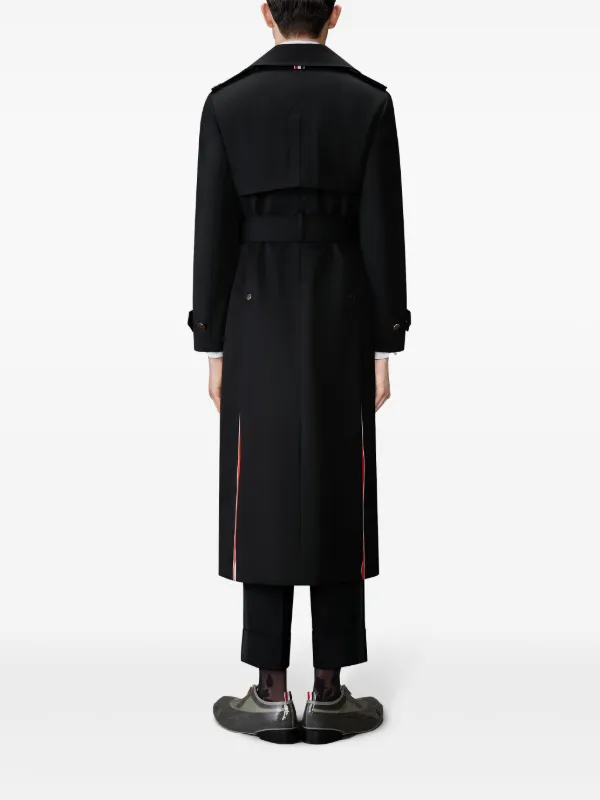 【送料&関税込】Thom Browne Trench Coat Thom Browne Double-breasted Trench Coat | Black | FARFETCH