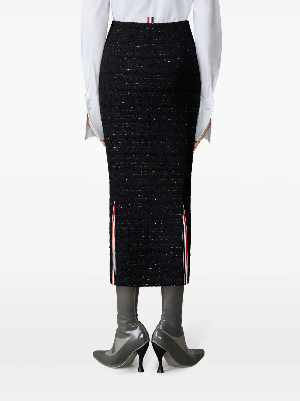Thom Browne Tweed kokerrok Zwart