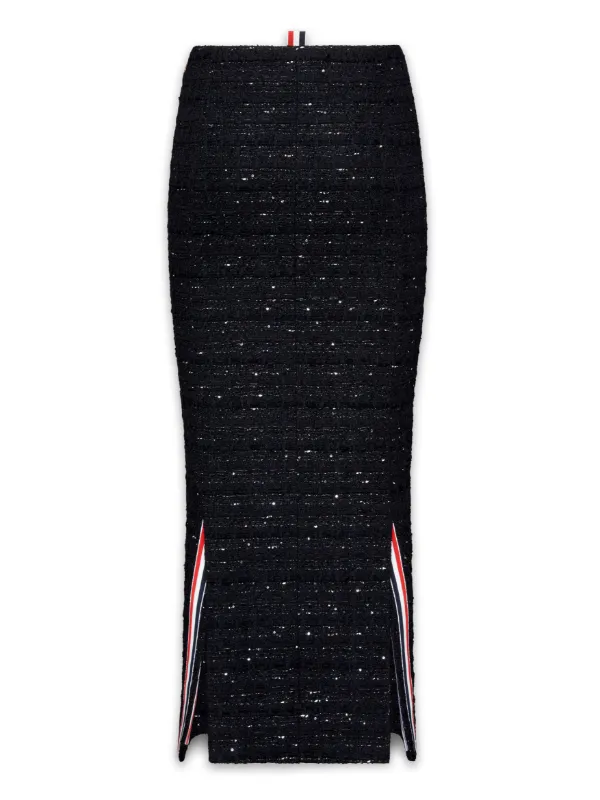 THOM BROWNE ツイードスカート Thom Browne // Grey & White Plaid & Floral Midi Skirt – VSP