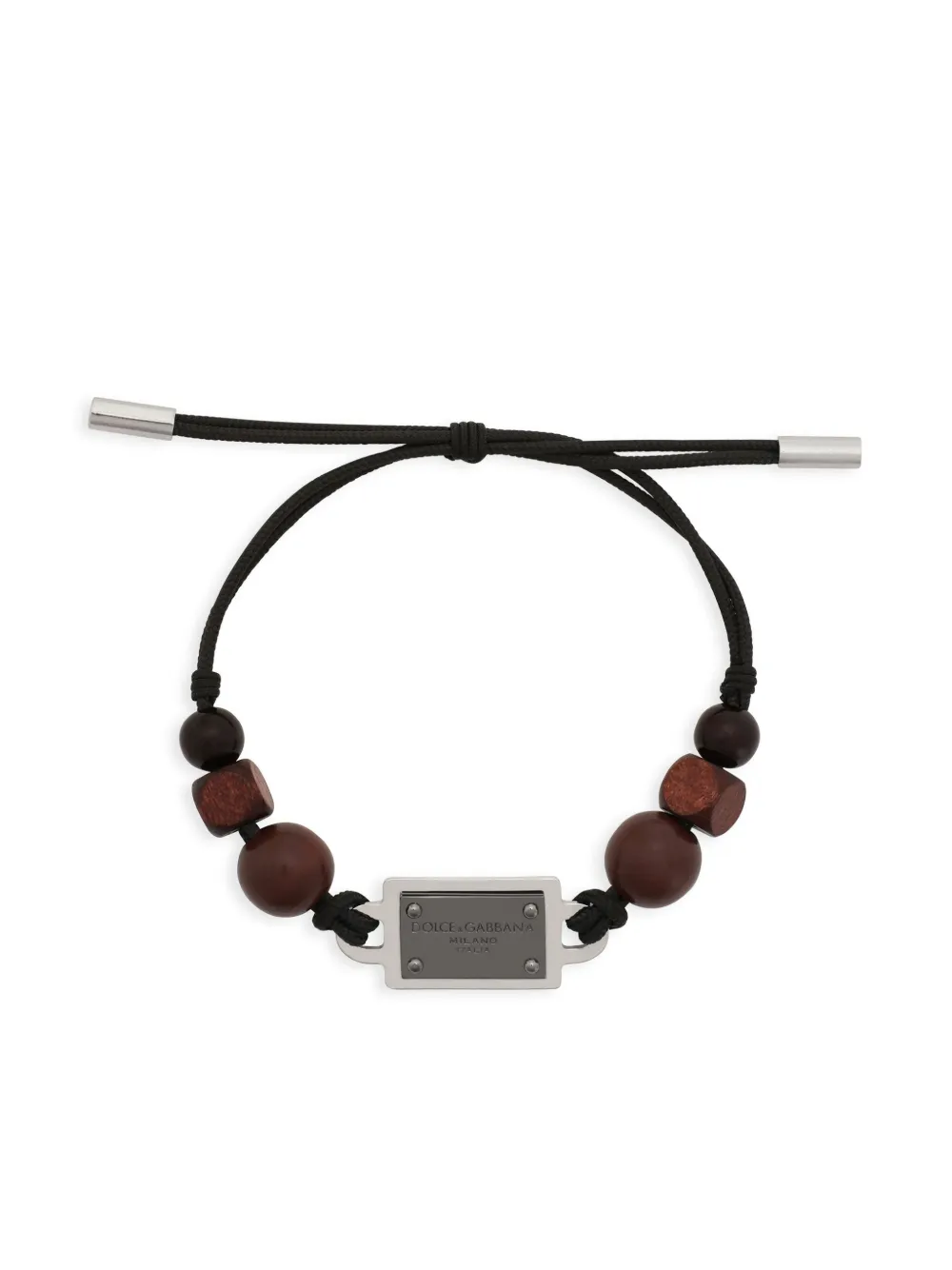 Dolce & Gabbana logo-appliqué cord bracelet | Black | Image 1
