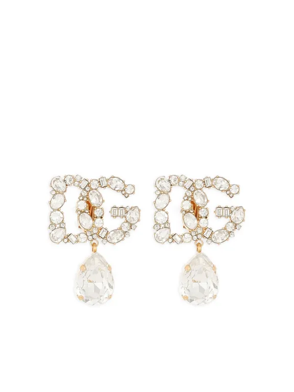D&G ゴールドトーン ピアス Dolce & Gabbana ラインストーン ピアス | ゴールドトーン