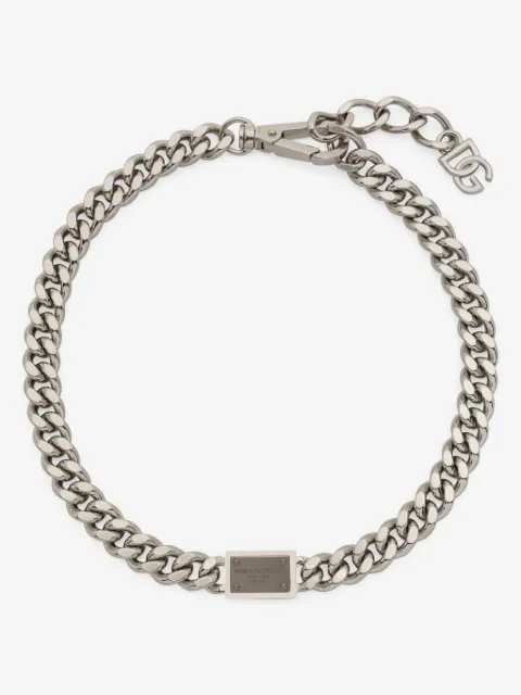 Dolce & Gabbana collar con placa del logo y cadena cubana