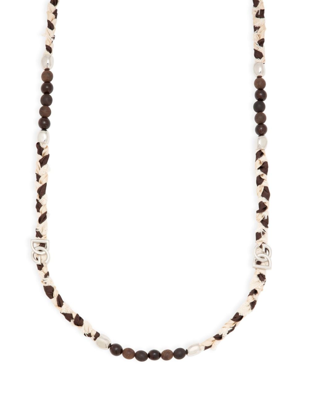 Shop Dolce & Gabbana Braided Interwoven Necklace In Brown