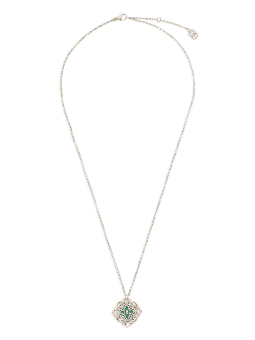 Dolce & Gabbana Majolica Chain-link Necklace In 87655 Silver/palladium