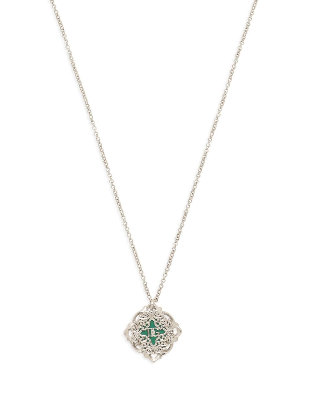 Shop Dolce & Gabbana Majolica Chain-link Necklace In 87655 Silver/palladium