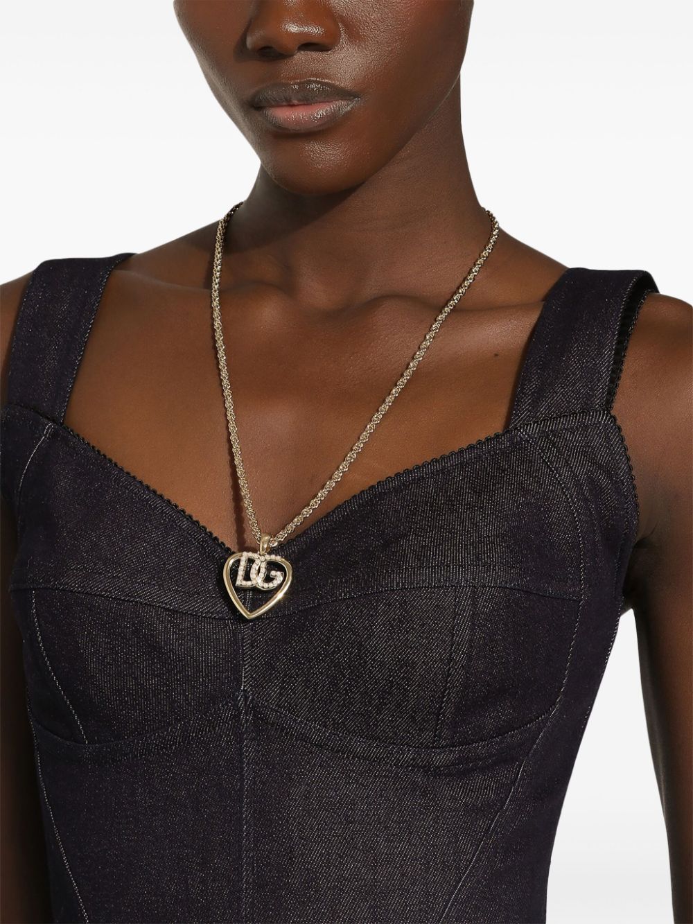 Shop Dolce & Gabbana Logo-pendant Necklace In Gold