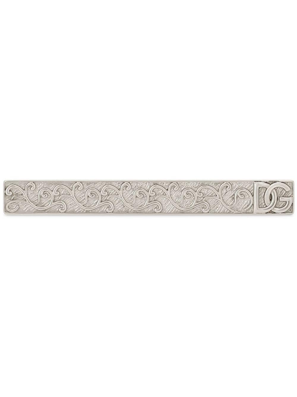 Dolce & Gabbana Dg-logo Tie Clip In Metallic