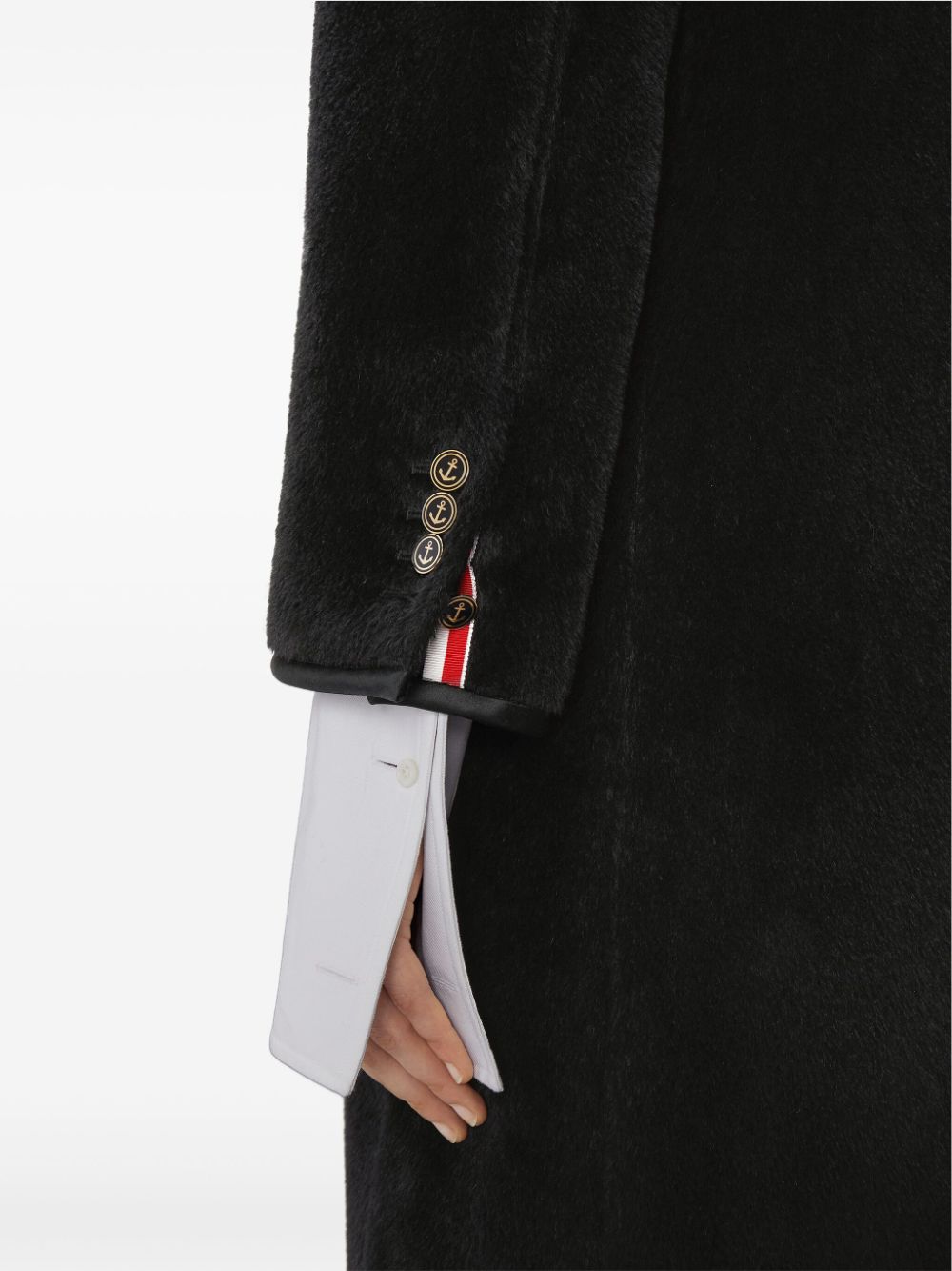 Shop Thom Browne Faux-fur Coat In Black