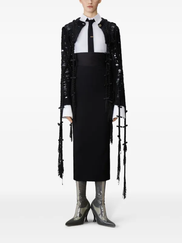 Thom Browne Wool Hobble Skirt | Black | FARFETCH