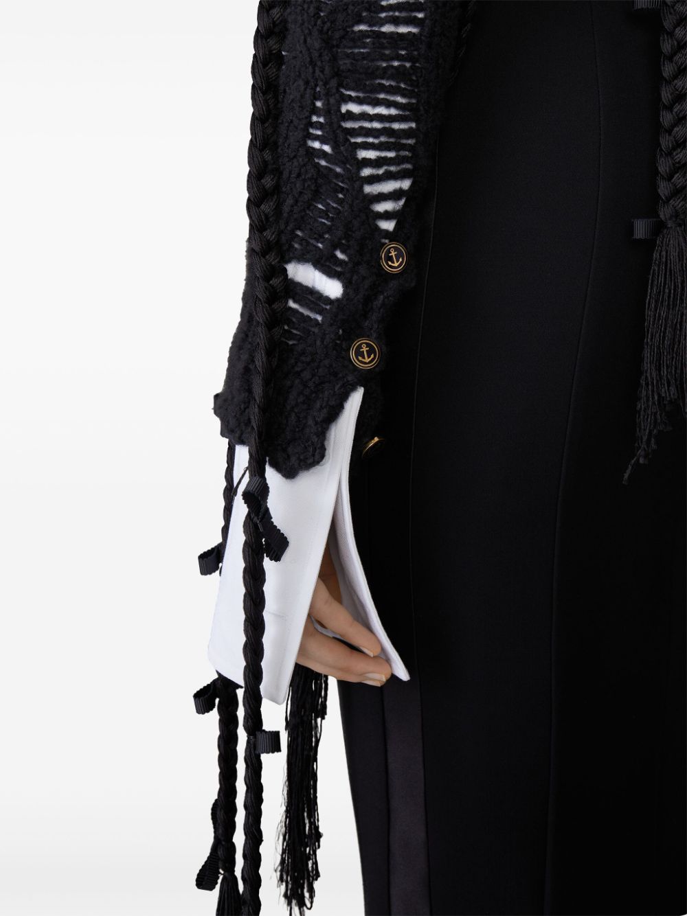 Shop Thom Browne Braid-detail Jumper In Black