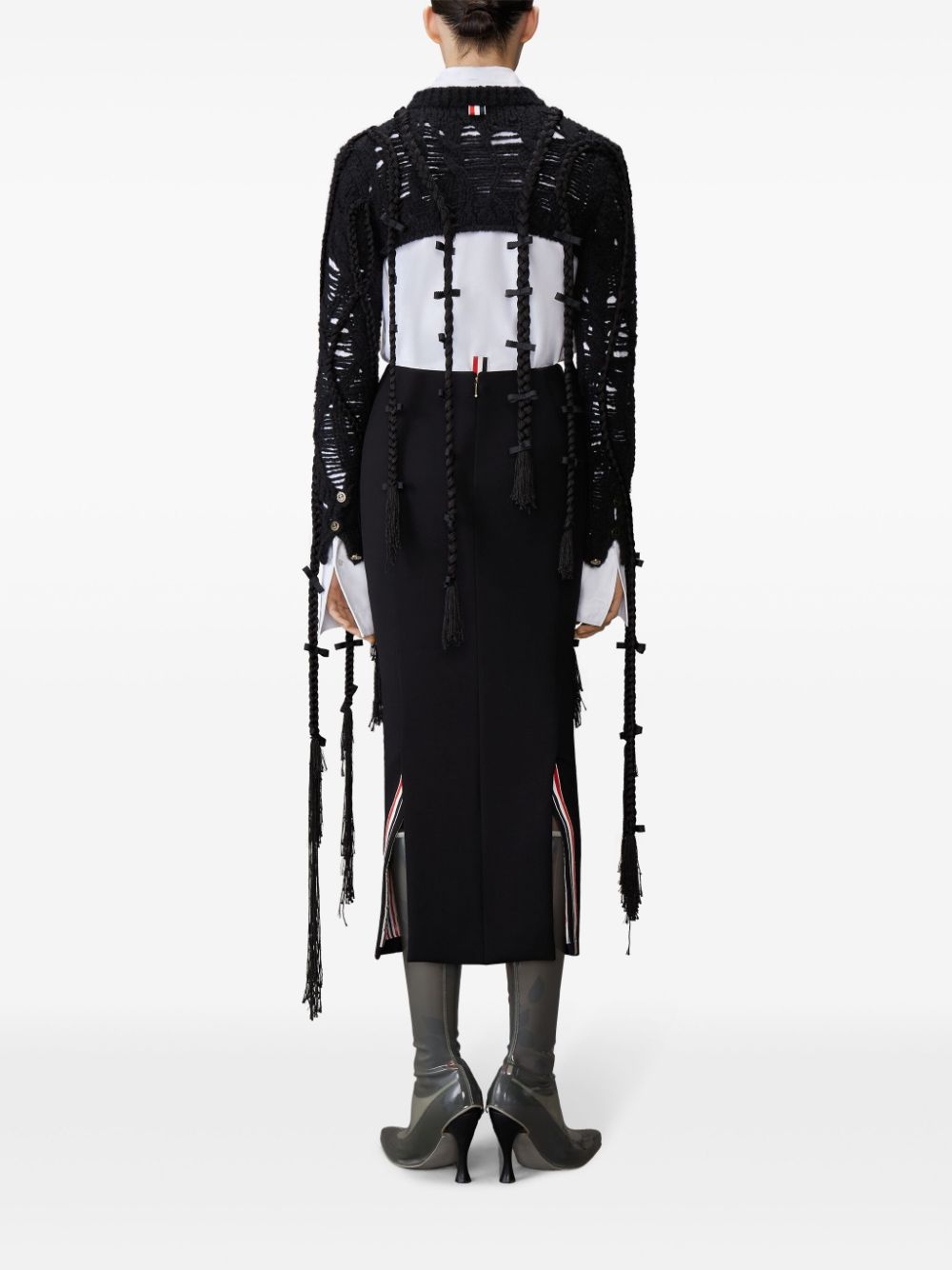 Shop Thom Browne Braid-detail Jumper In Black