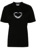Junya Watanabe graphic-heart print cotton T-shirt - Black