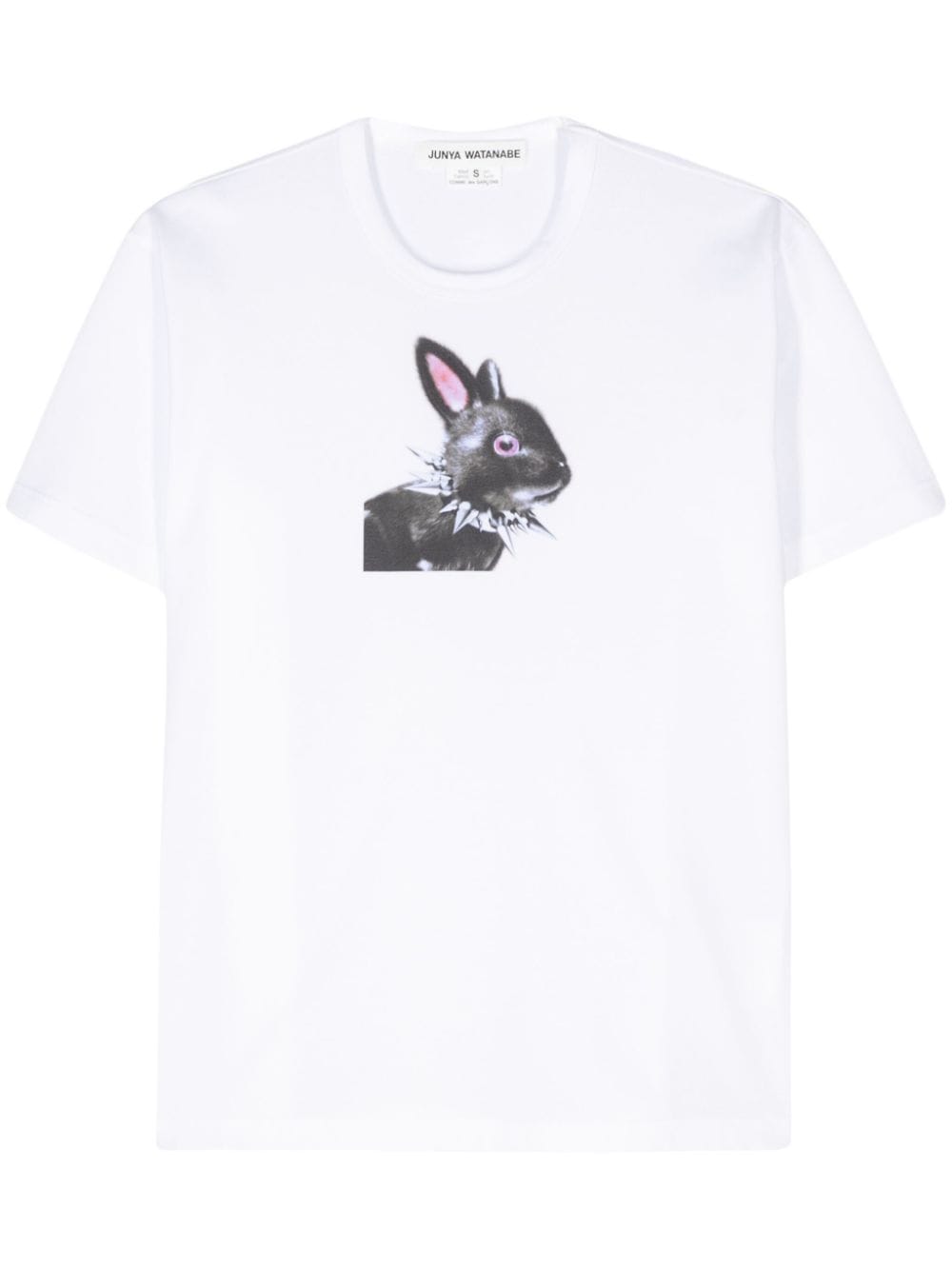 rabbit-print cotton T-shirt