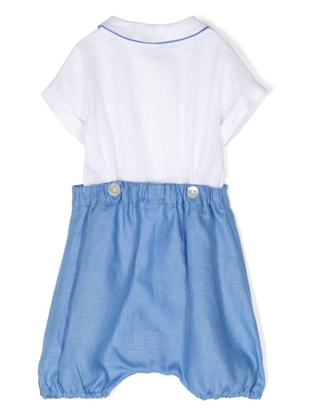 Mariella Ferrari double-breasted linen short set (set of two) - Blue