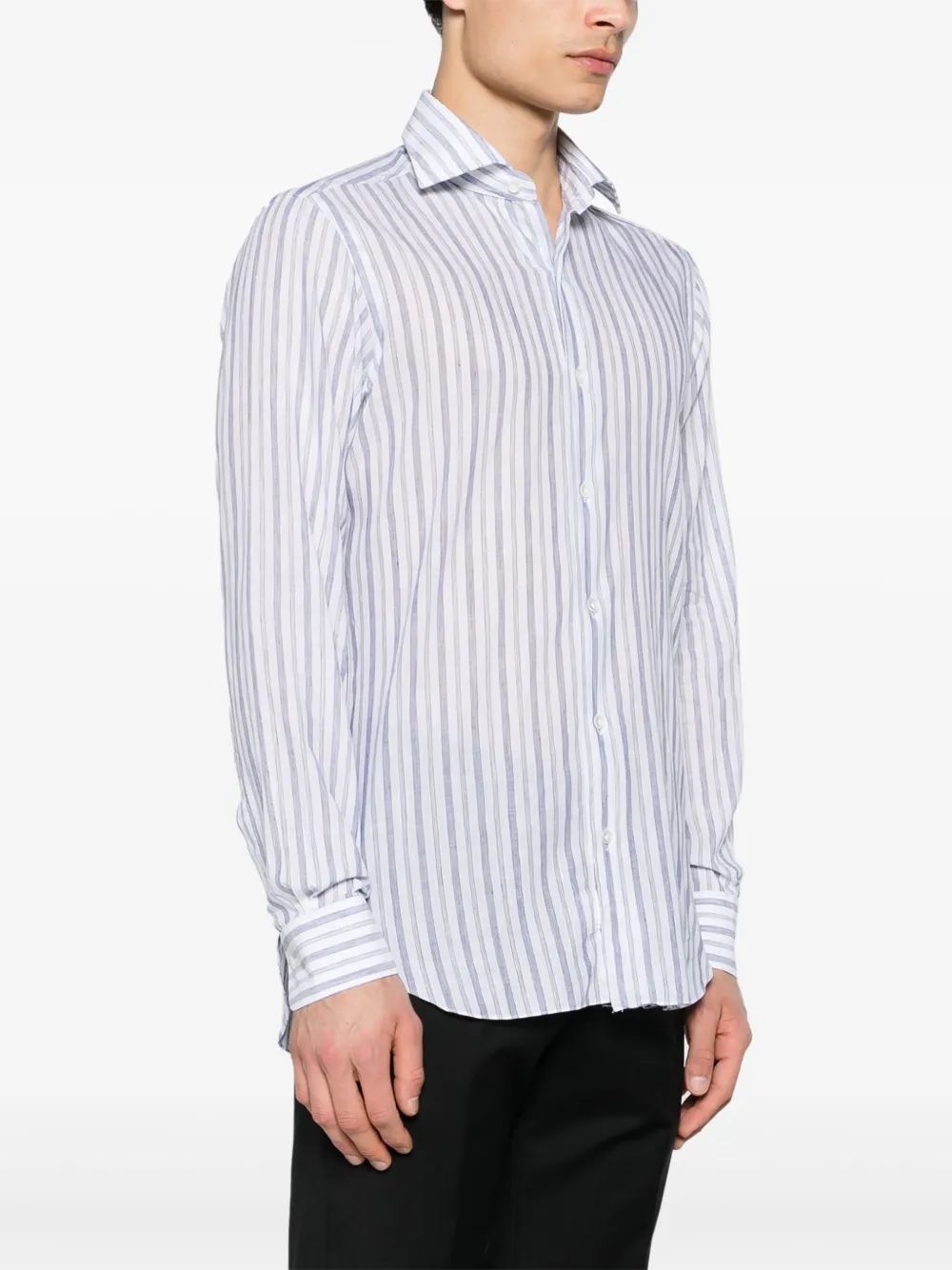 Barba Semi-doorzichtige blouse Wit