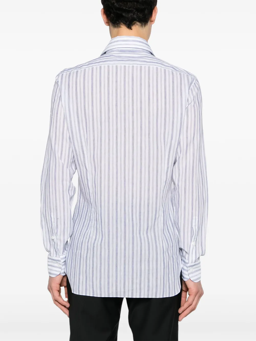 Barba Semi-doorzichtige blouse Wit