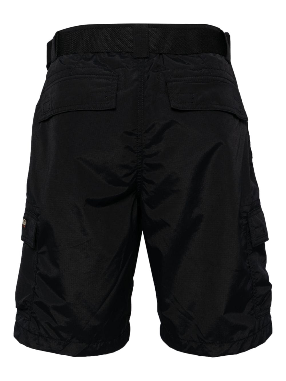 Shop Napapijri Smith Belted Cargo Shorts In Black