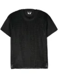 Junya Watanabe panelled open-knit top - Black