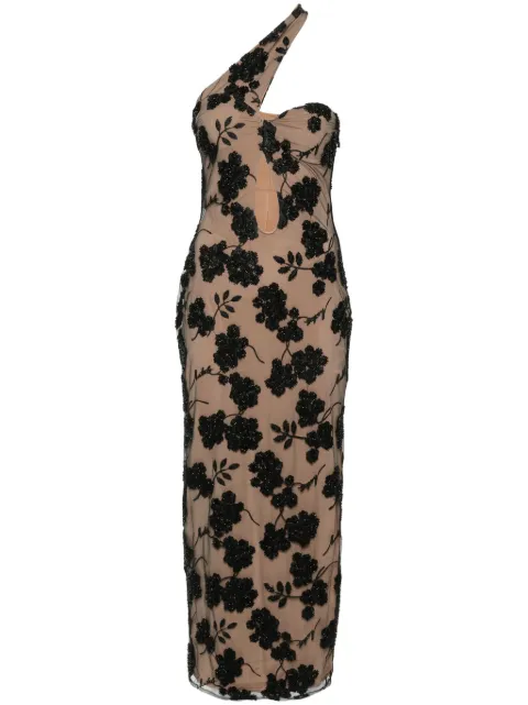 ROTATE BIRGER CHRISTENSEN floral-beads midi dress