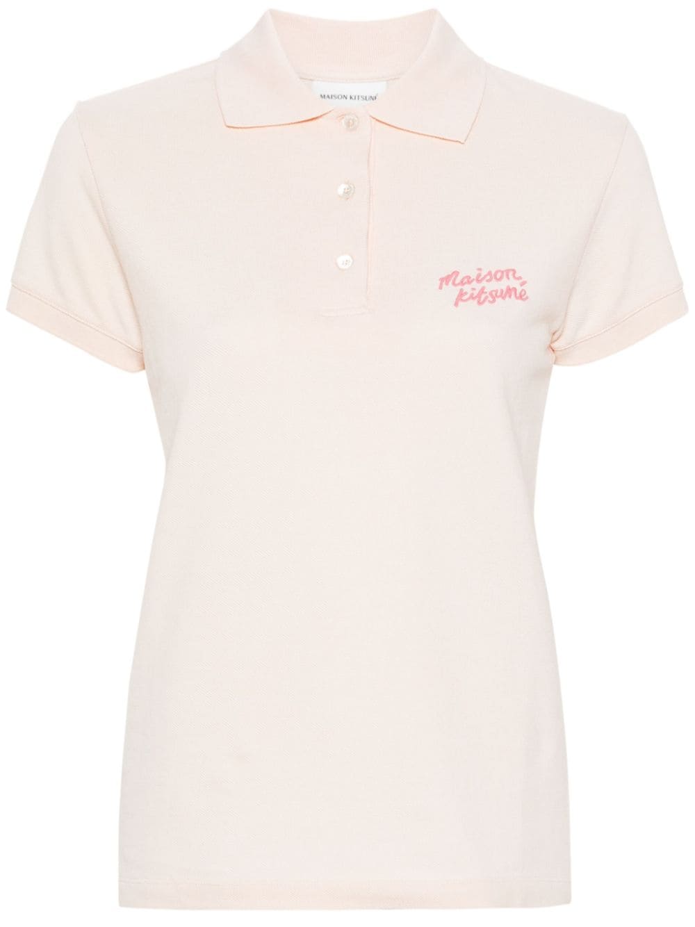Maison Kitsuné Handwriting cotton polo shirt Roze