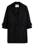 Mackintosh pinstripe cocoon coat - Black