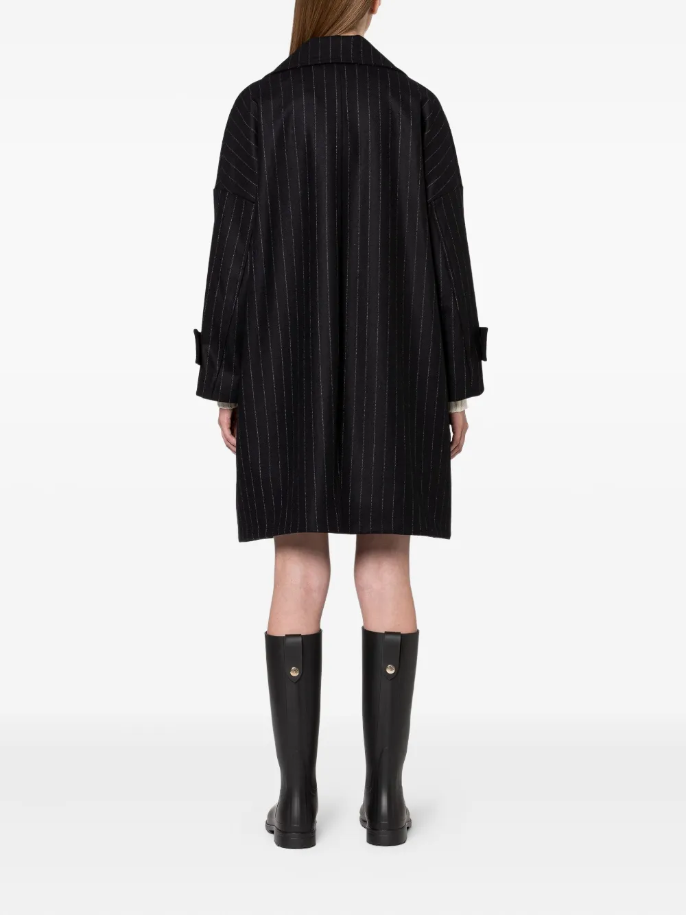 Mackintosh Jas met krijtstreep Zwart