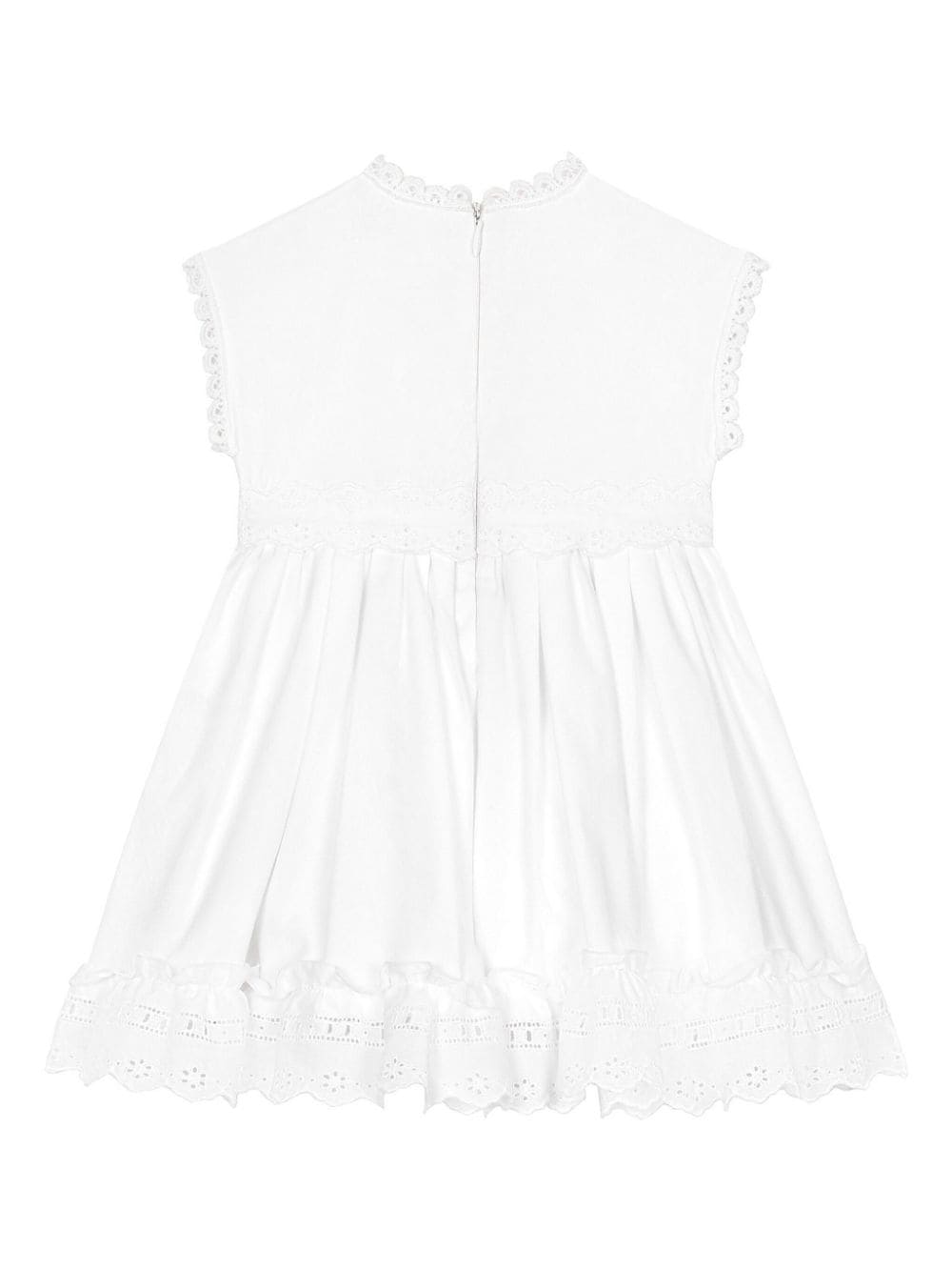 Dolce & Gabbana Kids Jurk met afwerking van kant - Wit