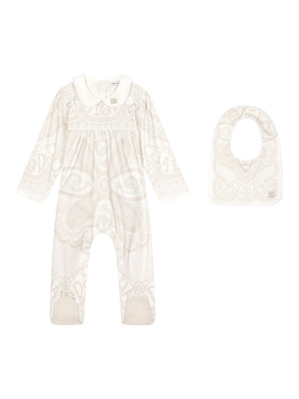 Dolce & Gabbana Kids Romper set met GG-logo - Beige