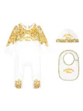 Dolce & Gabbana Kids 3-piece gift set in yellow majolica-print jersey - White