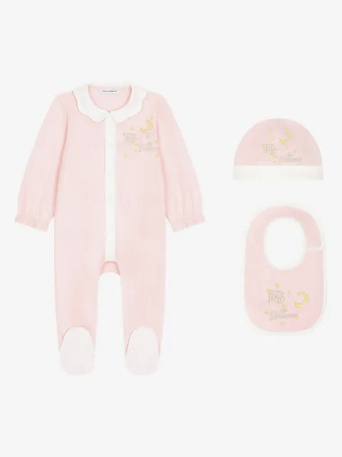 Dolce & Gabbana Kids طقم رومبر بطبعة كتابة