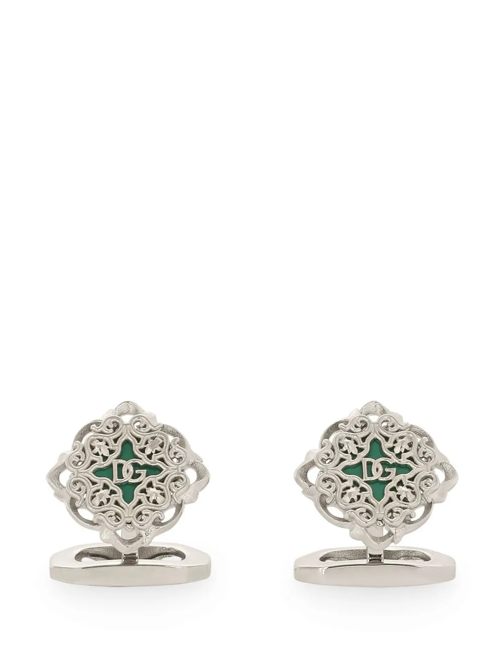 Dolce & Gabbana Abotoaduras com logo gravado DG | Prateado | Image 1